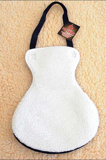 Fleece Saddle Seat Cover White With Black Neoprene Back Hilason